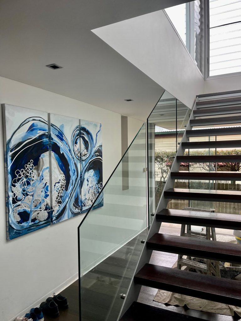 Modern staircase and interior repaint in Drummoyne with smooth finishes and natural light