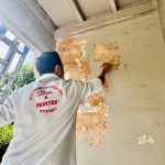 Paint removal and surface preparation on heritage wall in Glebe terrace