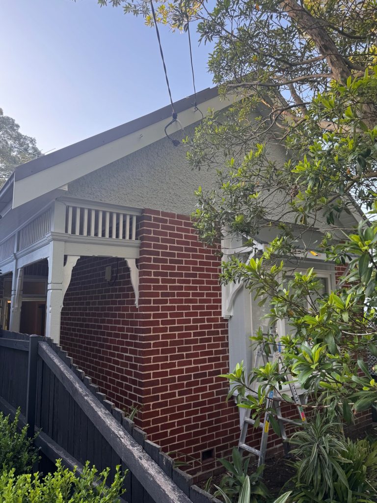 Exterior repaint of brick and rendered walls on Marrickville home