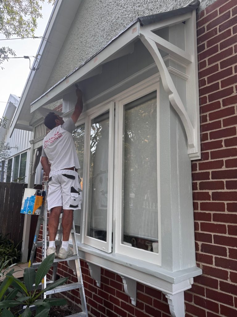 Heritage window and awning repaint in Marrickville terrace