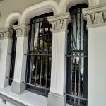 Exterior heritage columns repaint in Petersham with detailed mouldings