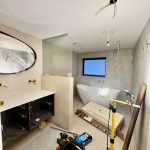 Modern bathroom painting and finishing project in a renovated Enmore character home