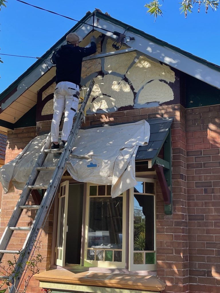 Exterior preparation work on heritage home eaves in Dulwich Hill