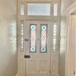 Heritage entry door with stained glass panels in Dulwich Hill