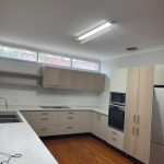 Completed kitchen repainting project with fresh washable low sheen finish in Five Dock NSW