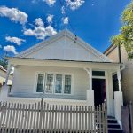 Front exterior of heritage weatherboard home in Evans Street Rozelle after repainting