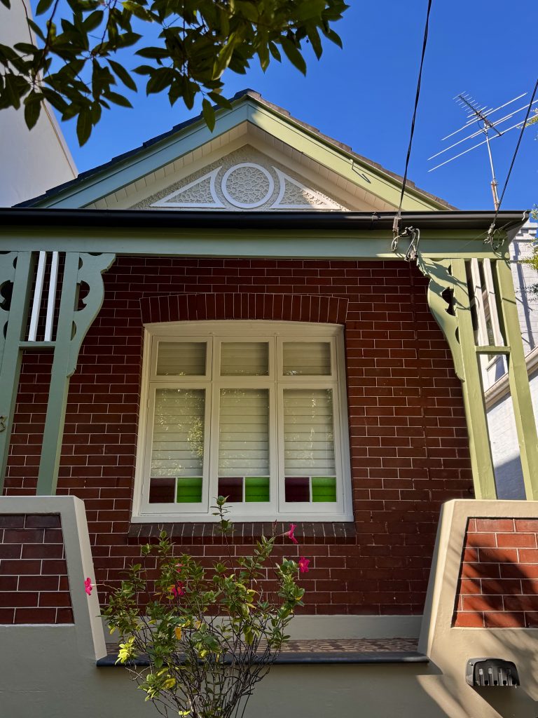 Heritage gable detailing and exterior trim painting project in Lewisham NSW