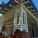 Heritage verandah columns and timber detailing freshly painted in Haberfield