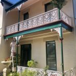Heritage balcony and iron lacework painting in Stanmore Sydney