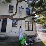 Exterior surface preparation and cleaning on heritage terrace in Annandale