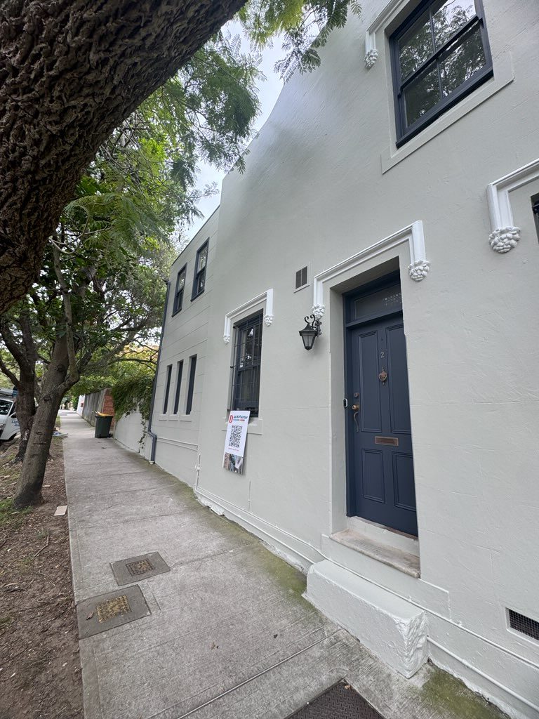 Restored heritage façade and windows in Wells Street Annandale